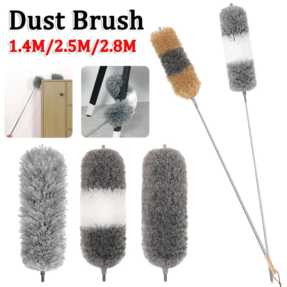 2.8/2.5/1.4M Microfiber Duster Extendable Duster Cleaner Brush Telescopic Ceiling Lamp Dust Removal Dusters Home Cleaning Tools