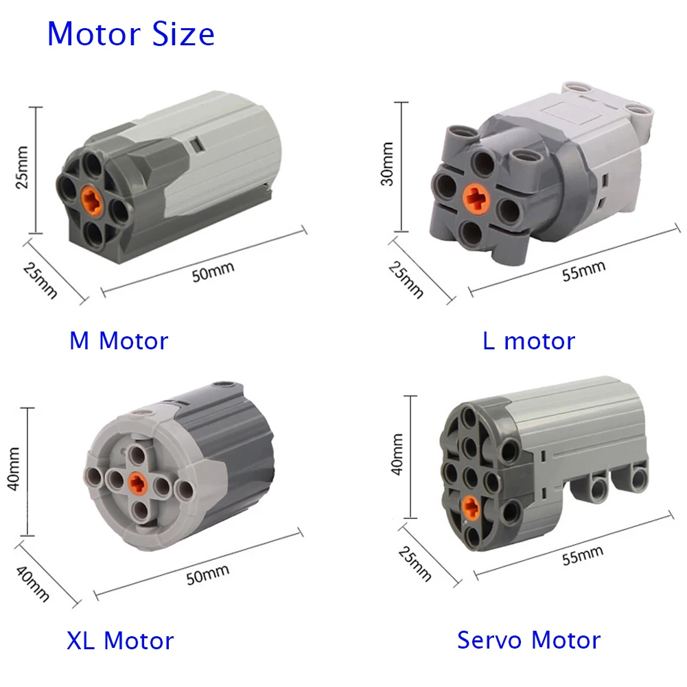 11PCS MOC Power Functions M Motor Set 8883 Technical Parts AA Battery Box Gear Universal Joint for 8293 42068 42039 42053 42050