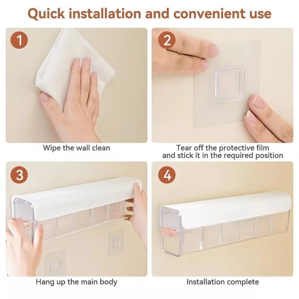 Wall Mounted Transparent Underwear Panties Storage Box Punch-Free Closet Organizer Box Socks Bedroom Storage Organizer New