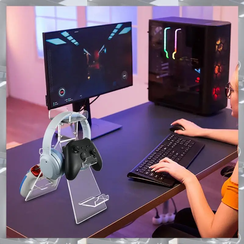 

Hot Selling-Applicable To Game For Switch Controller Desktop Stand Headphone Storage Rack Multi-Function Accessory Rack,Applicab