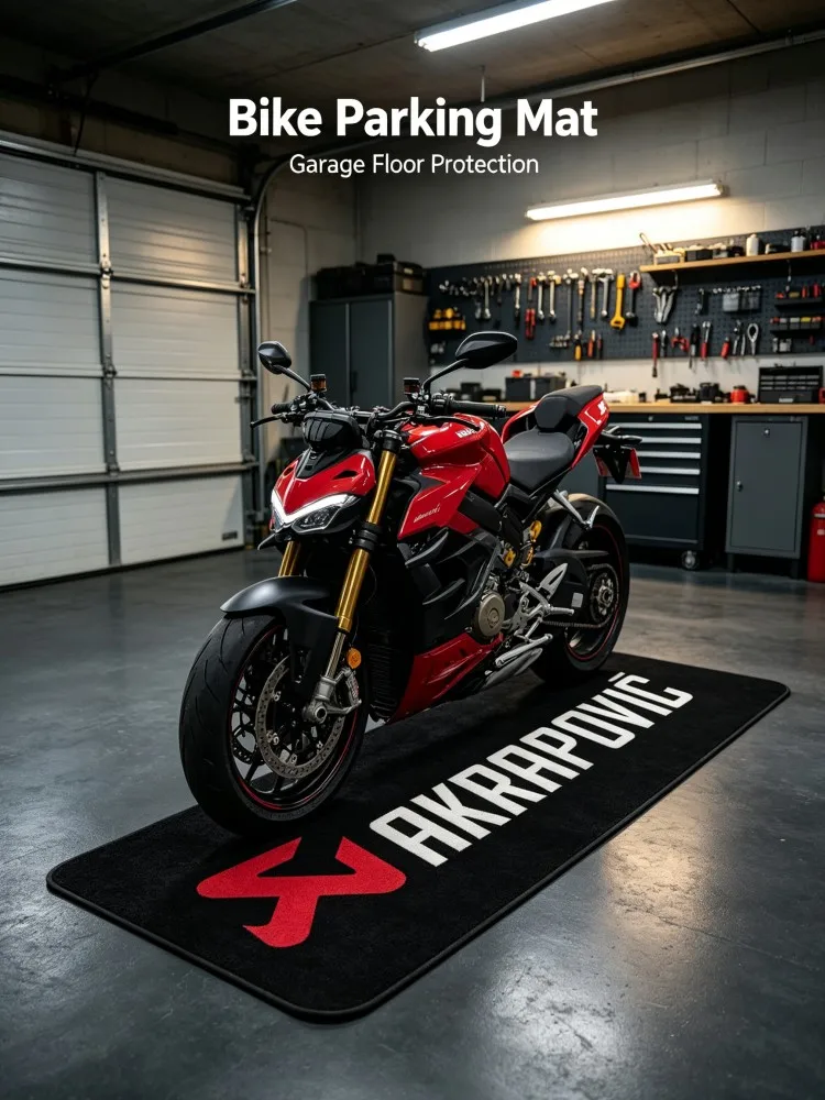 Akrapovic Logo Long Runner Floor Rug Soft Flannel Non‑Slip Carpet Motorcycle Workshop Decor Mat For Garage Bedroom Motorcycle Fa
