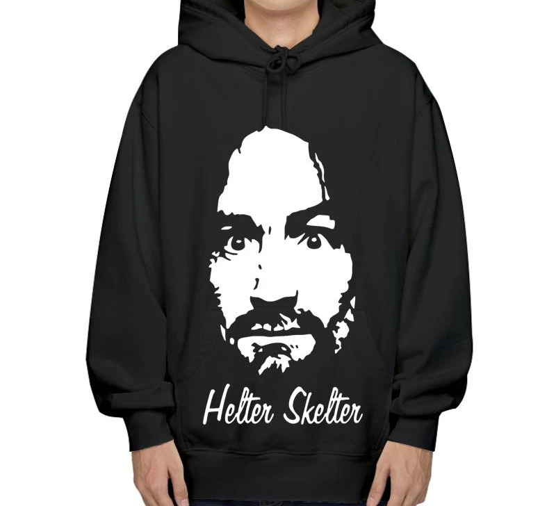 

Черная хлопковая верхняя одежда Чарльз Мэнсон с забавным графическим рисунком с капюшоном для мужчин и женщин модная хипстерская верхняя одежда с длинным рукавом Толстовка