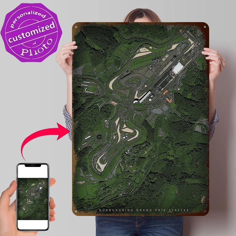 Nurburgring Nordshleife GP Metal Poster Perfect Gift for Fans Lovers Customized Wall Art Metal Sign for Decoration Garage House