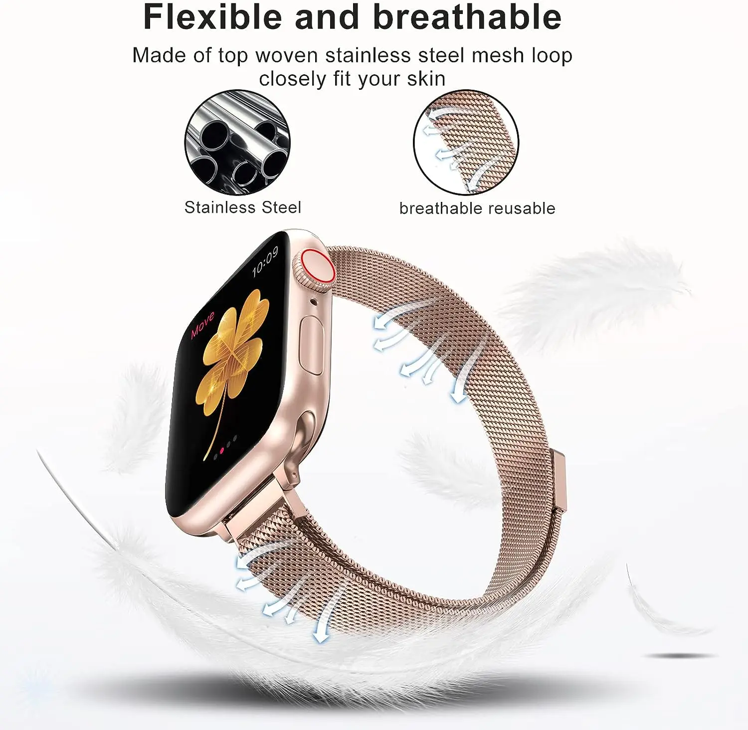 Milanese Loop Strap For Apple watch Band 40mm 44mm 41mm 45mm 42mm 49mm 38mm Slim bracelet iWatch series 3 5 4 6 se 7 8 ultra 2 9 image 3