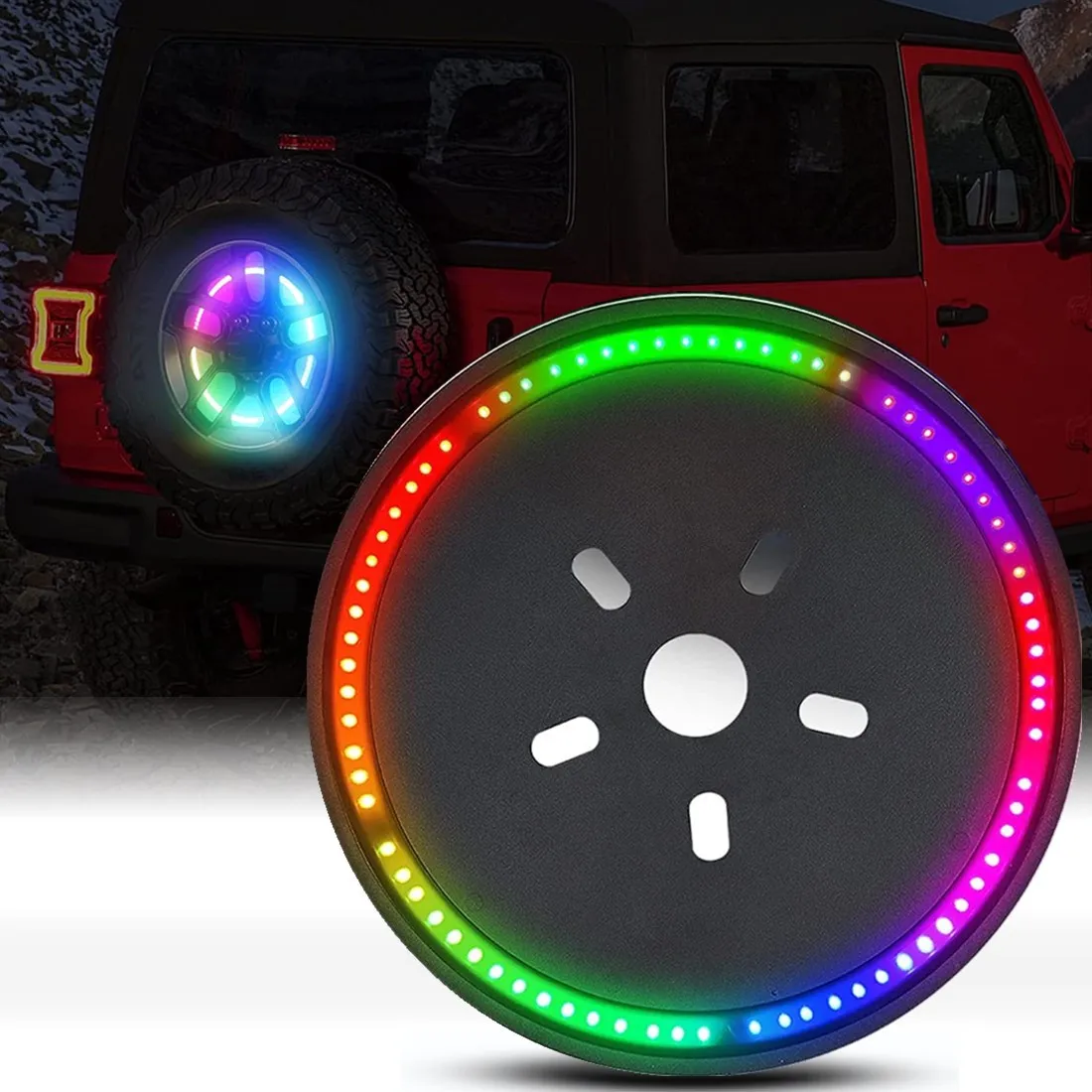 

Car Spare Tire Brake Light For Jeep Wrangler JK JKU Accessories Third Brake Light Rear Wheel Lights With RGB Chasing Colors