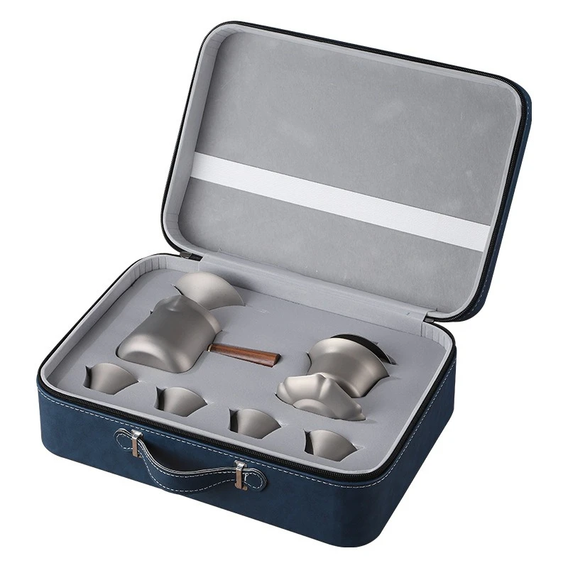

A full set of pure titanium tea set, household teapot, teacup, Kung Fu tea gifts, high-end
