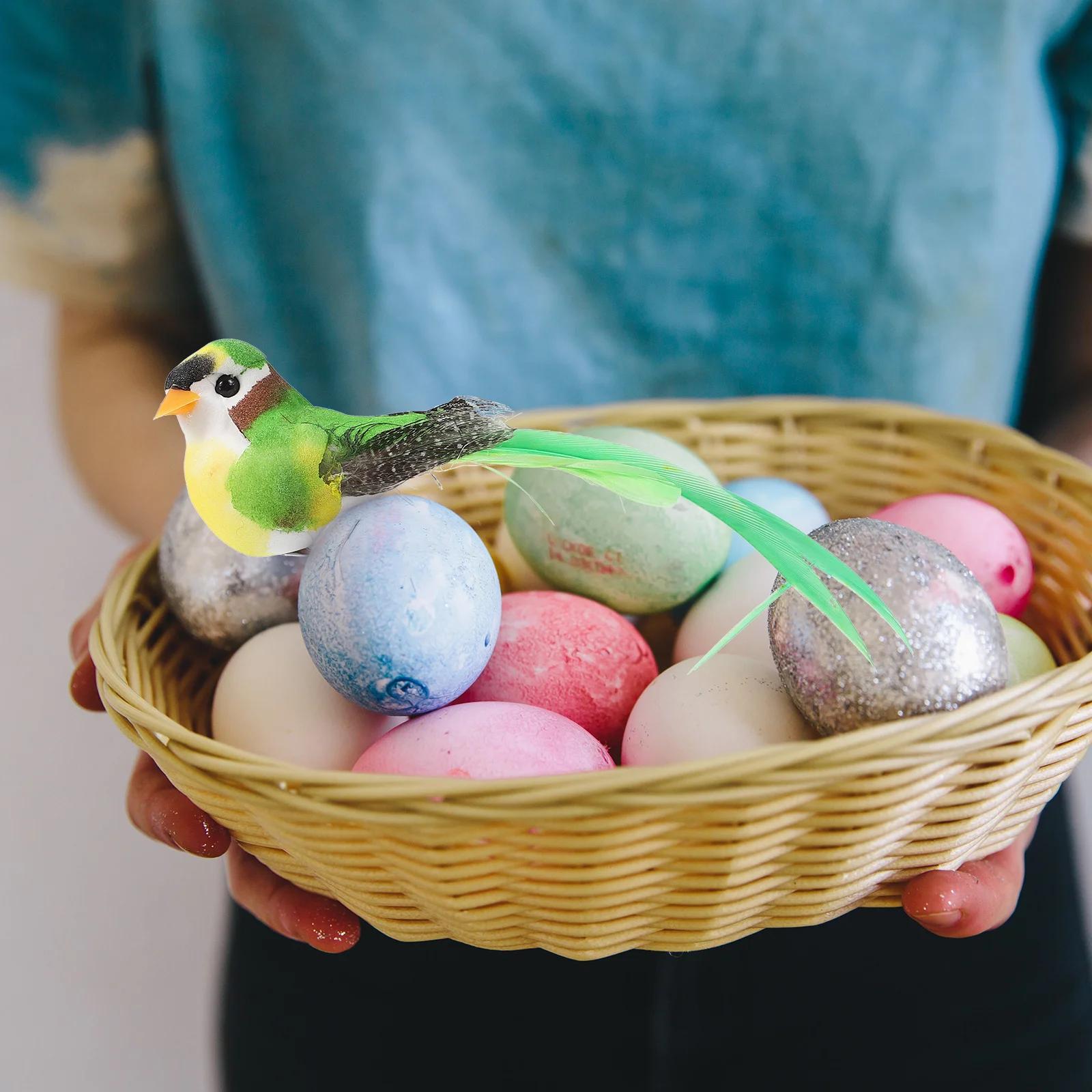 

12Pcs Artificial Bird Props Lifelike Creative Resilient Easter Desktop Educational Festive Decorations Artificial Bird Models