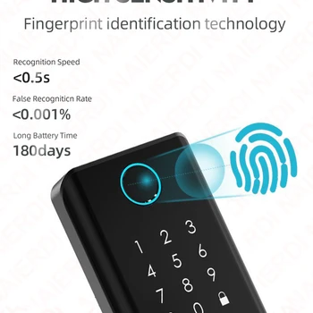 NAIERDI Smart Fingerprint Door Lock, Keyless Entry Door Lock Handle, Electronic Biometric Door Lock, for Home/Storage/Bedroom