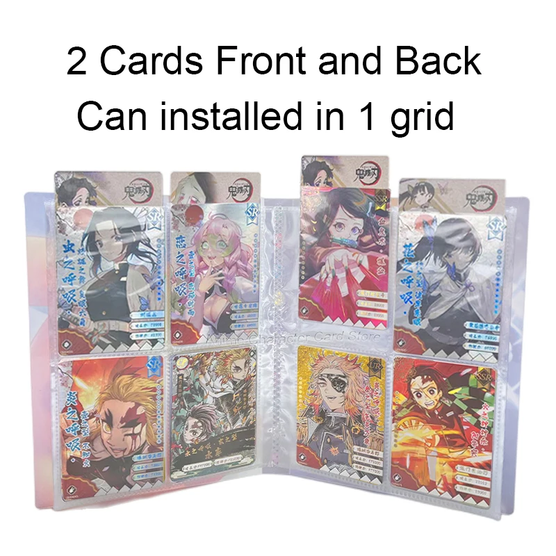 New Demon Slayer Card Album Collection Book Favorites 4 Pockets Toy Kawaii Cute Cartoon Toy Gift 4 Grids Anime Cards Holder Book