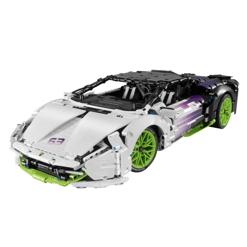 

Technical 1:10 Scale Vehicle 2.4Ghz Remote Control Supercar Build Block Bull Aventador SVJ63 Super Sport Car Model Brick RC Toys