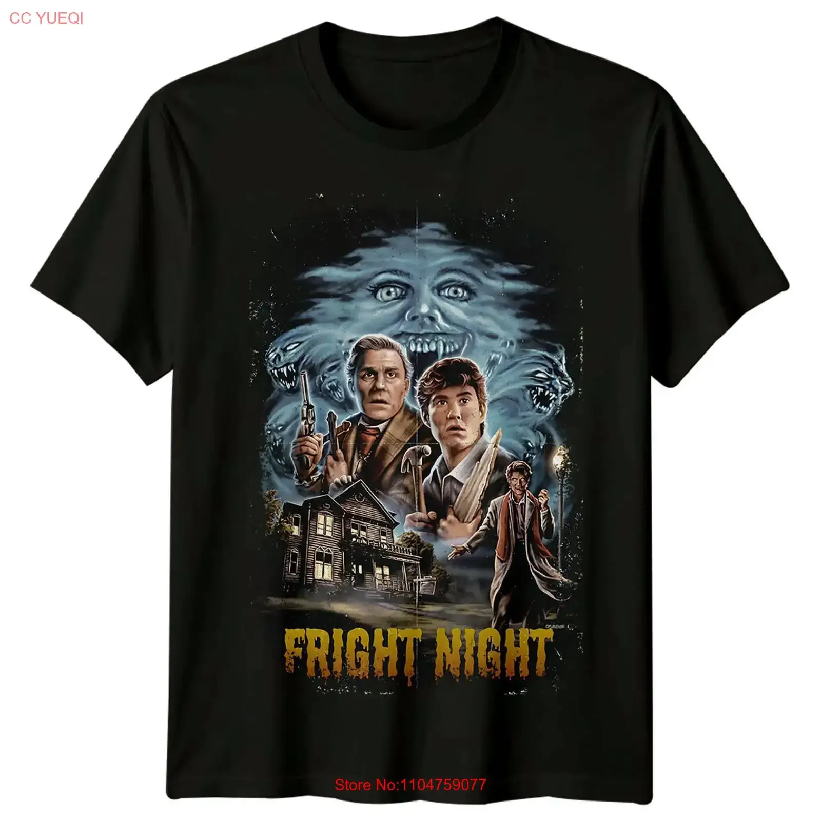 Fright Night 1985 Movie Poster Inspired T Shirt Retro Classic  vintage Washed Soft Slightly Versatile homme Stylish Stretched