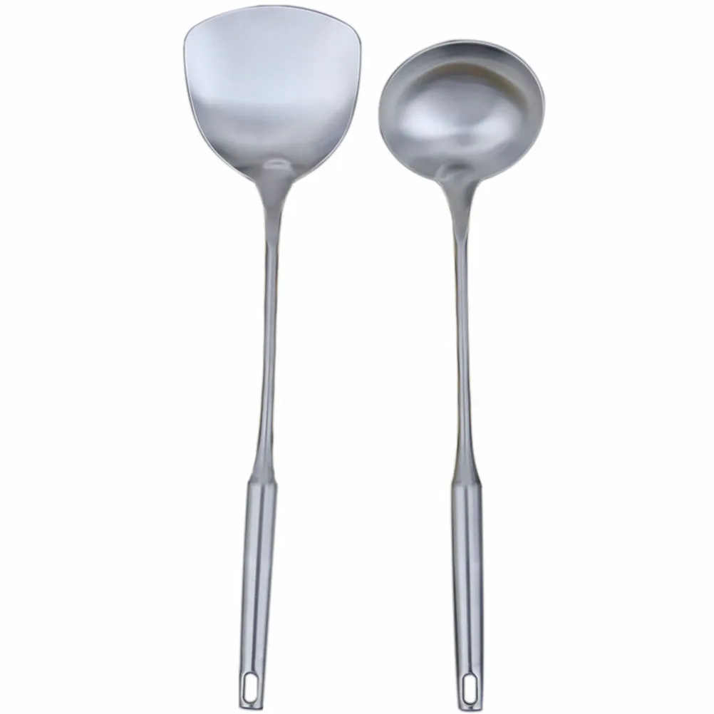1 Set Stainless Steel Cooking Spatula Ladle Set Corrosion Resistant Hanging Hole Kitchen Utensils Household Cookware
