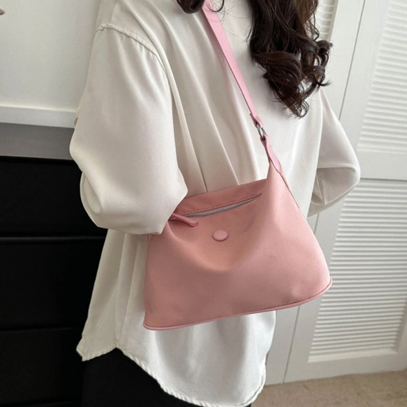 Shoulder Bags for Women Satchel Bag Solid Color Tote Handbag Underarm Bag Armpit Bag with Zipper Closure