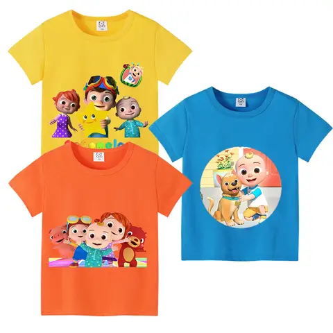 Cocomelons T-shirt Children Clothing Summer Tops Cotton Colorful Tee Short-sleeve Tshirt Fashion Cartoon Print Colorful T-shirts