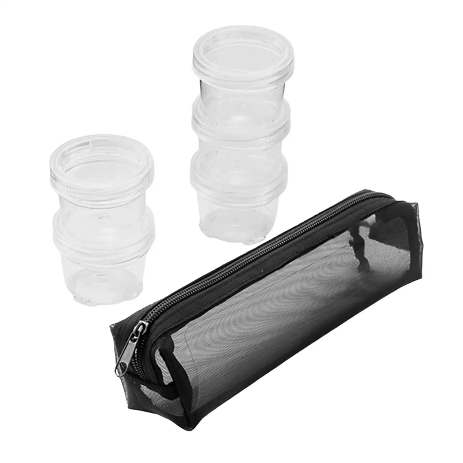 5 Pieces Camping Seasoning Bottles Portable Spice Jars Stackable Clear Spice Containers with Carry Bag for Travel BBQ Hiking