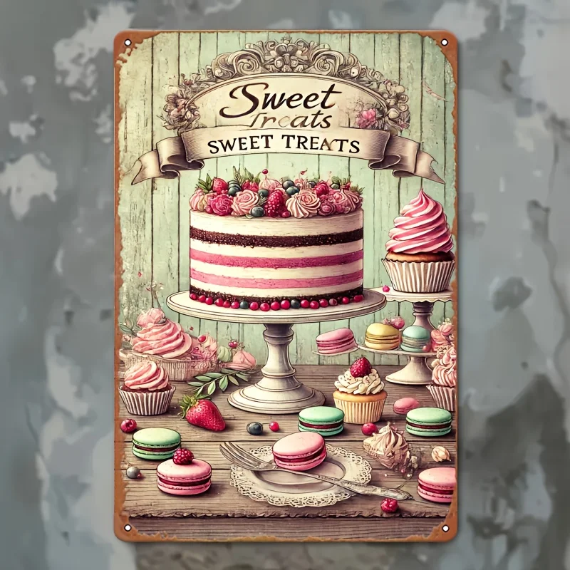 Vintage Cake & Dessert Metal Wall Sign - Large 8