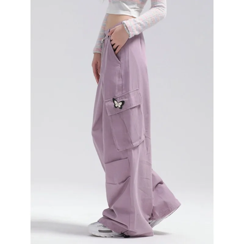 American Dopamine Butterfly Belt Sweet Cool Overalls Women's Summer Mop Pants