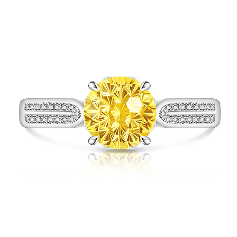 Schlichter, Dezent-Eleganter 925 Sterling Silber Dahliaschliff Hochkarätiger Diamant Mode Damenring Schmuck – Detail 7