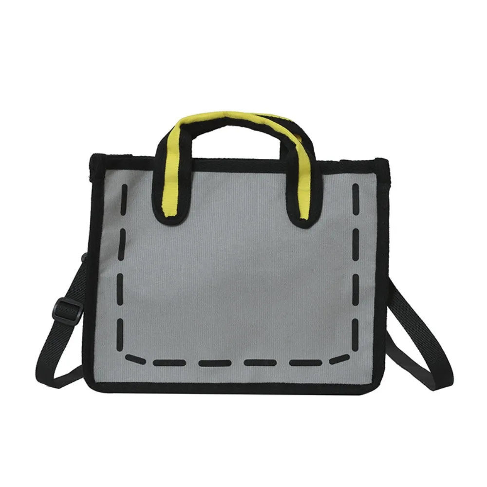 

Портативная большая сумка с 2D принтом мультфильма, холщовая универсальная сумка-мессенджер с граффити, креативная сумка для книг с комиксами, сумка на плечо для студентов