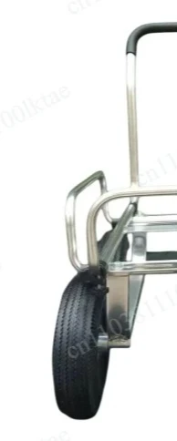 Aluminum four-wheel silent flat trolley with frame four-wheel pulling flat trolley