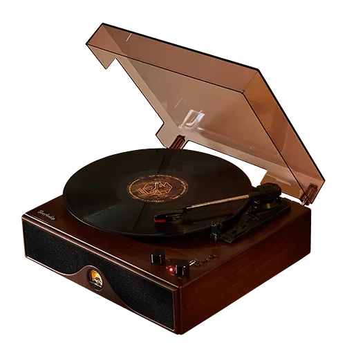 مشغل تسجيل قرص دوار من الفينيل عالي الجودة على الطراز العتيق لسطح المكتب 3 سرعات مدمجة لسماعات بلوتوث FM USB #1