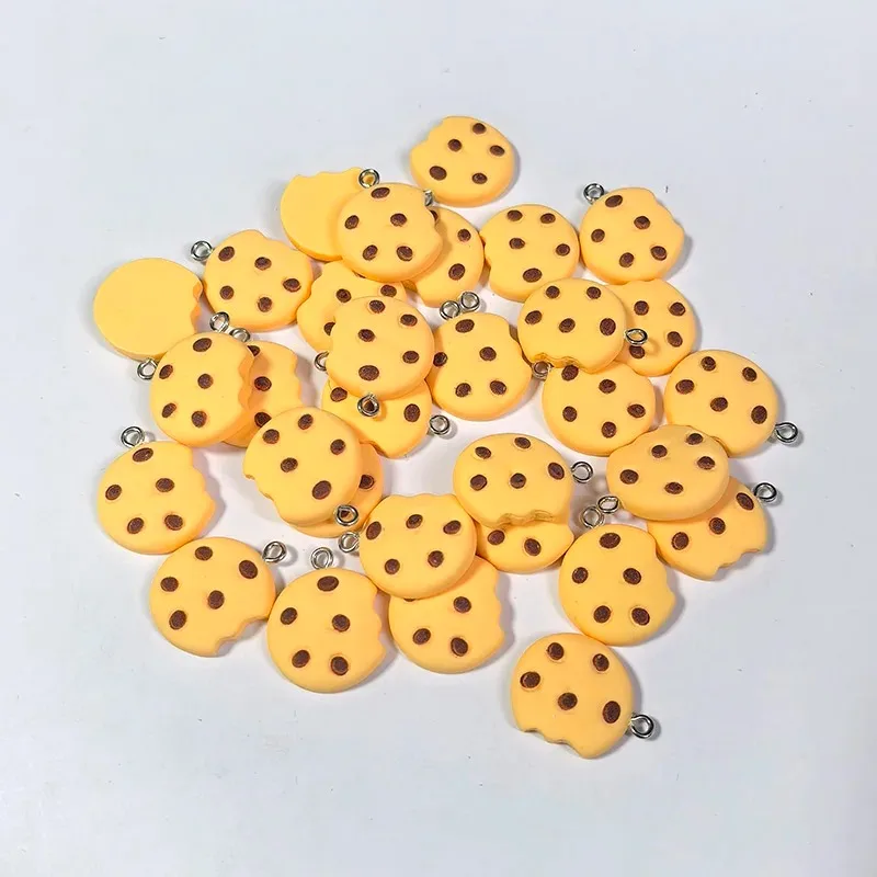 10Pcs Kawaii Broken Cookie Biscuit Resin Charms Lovely Cartoon Snack Pendants DIY Funny Jewelry Accessories for Earrings