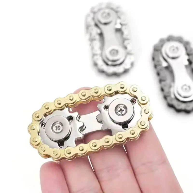 Neue EDC-Kettenräder Schwungrad Gyro - Antistress Angst Metall Fahrradketten Fingerspitzen-Spinner Zappelspielzeug für Erwachsene – Detail 5