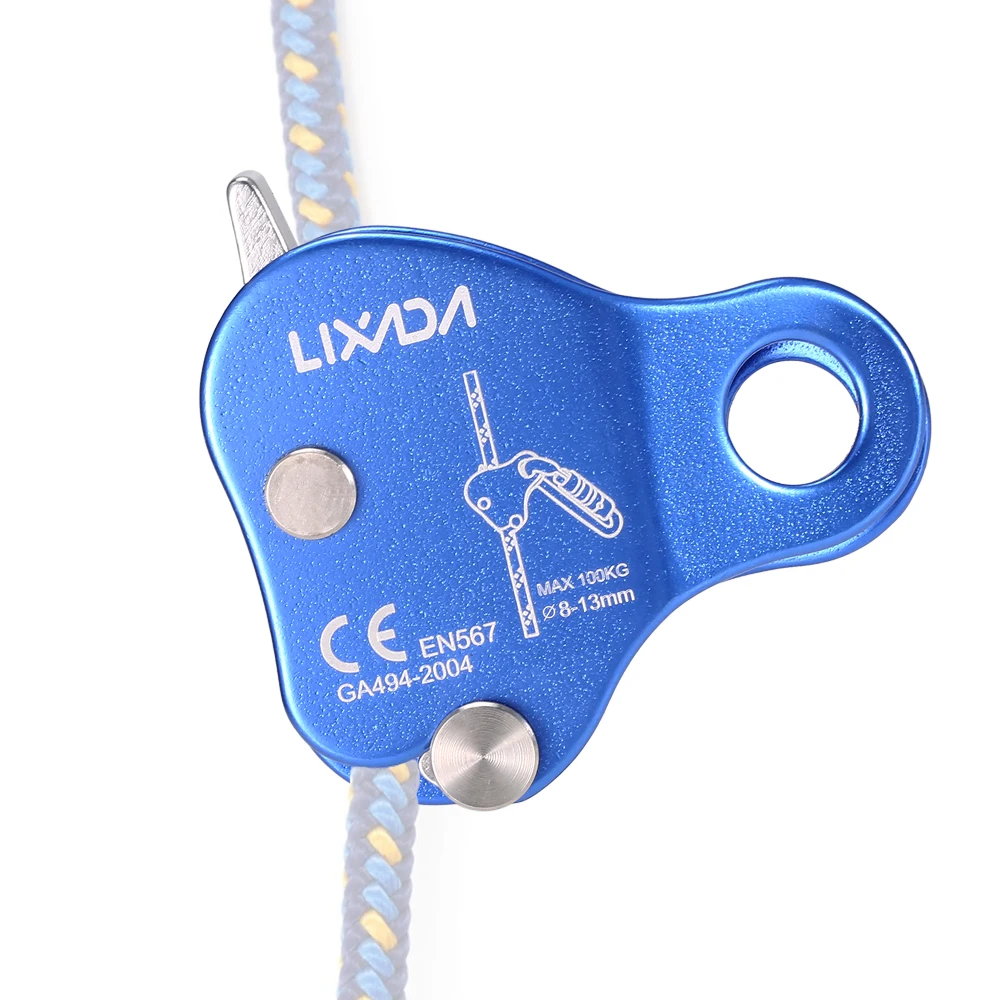 Lixada Climbing Ascender Arborist Climbing Rope Protection Belay Device Grip Outdoor Climbing Rigging 8-13MM Mountain Climbing