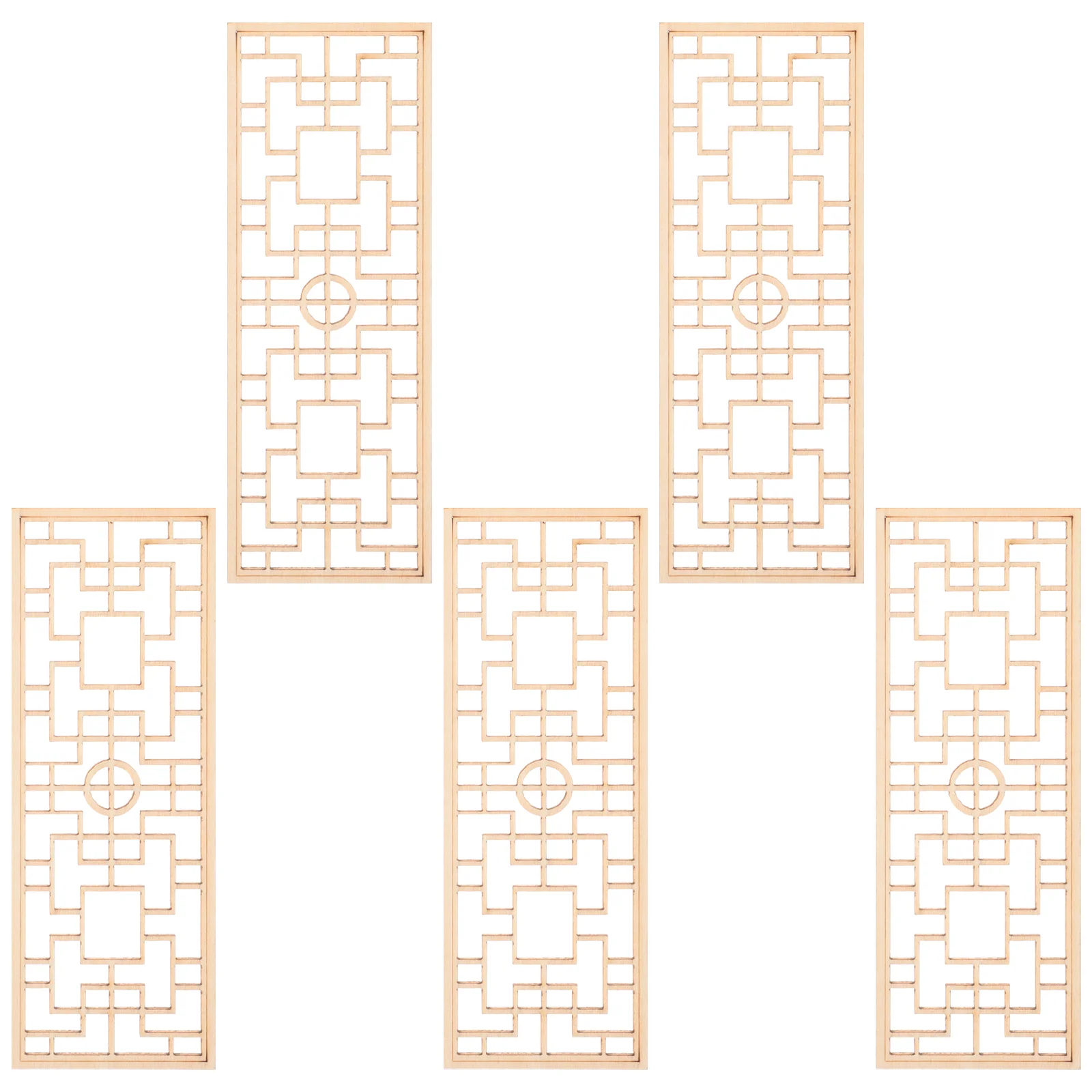 

5 Pcs House Screen Miniature Model Photography Props for Kids Ornamental Toy Decor Wood Decorative