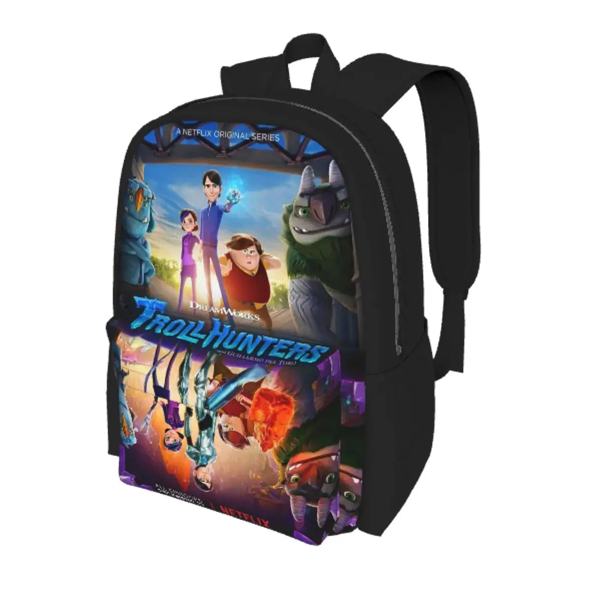 

Cartoon TrollHunters Student Backpack School Bag Hiking Travel Daypack for Boys Girls Bookbag Shoulder Bags