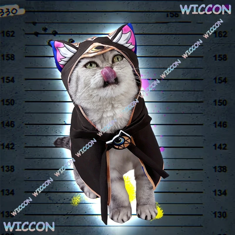 

Honkai Star Rail Cipher Cos Pet Costume Cipher Cat Hood Cape For Dogs Cats Anime Game Inspired Cosplay Outfit Straps Halloween