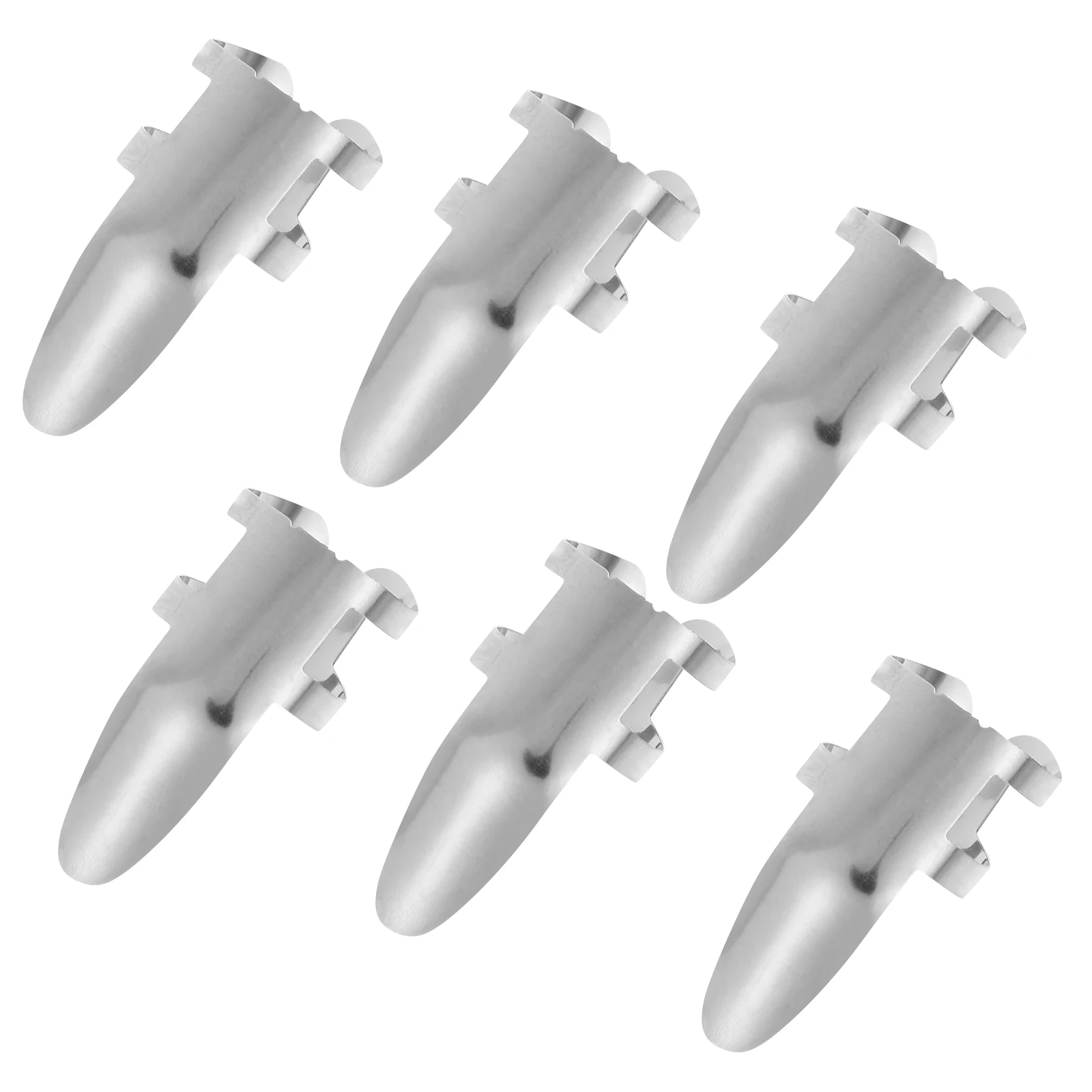 

6pcs Large Hole Stainless Steel Guitar Finger Picks Durable Protector Items for Players Store Practical Guitar