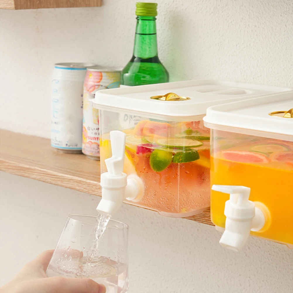 3.5L/5L/10L Large Capacity Cold Kettle Fridge Beverage Dispenser with Faucet Lemonade Drinks Bucket Container For Summer Party