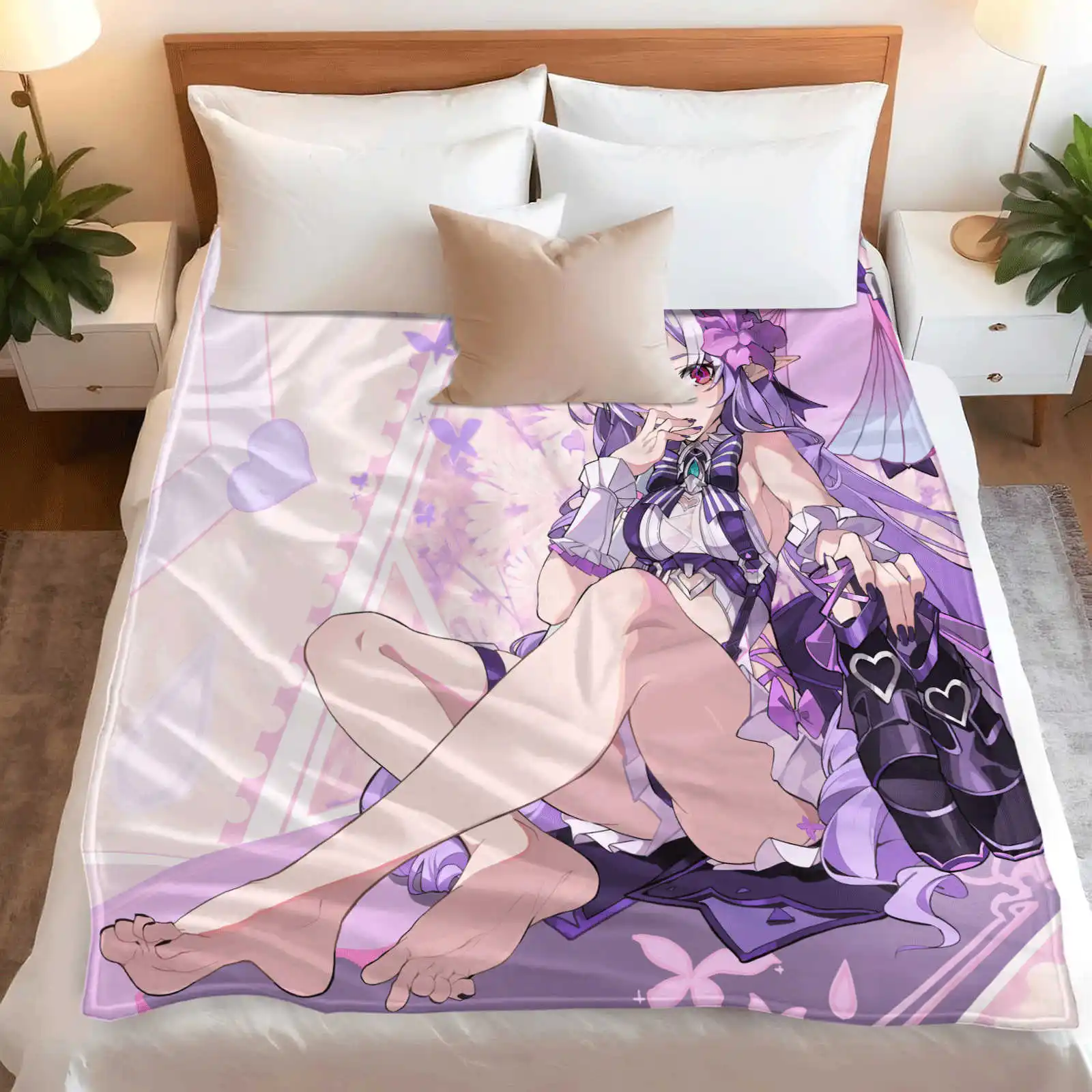 Cartoon Zenless Zone Zero  Flannel Throw Blanket Soft and Comfortable Children's Lunch Blanket Christmas Gift
