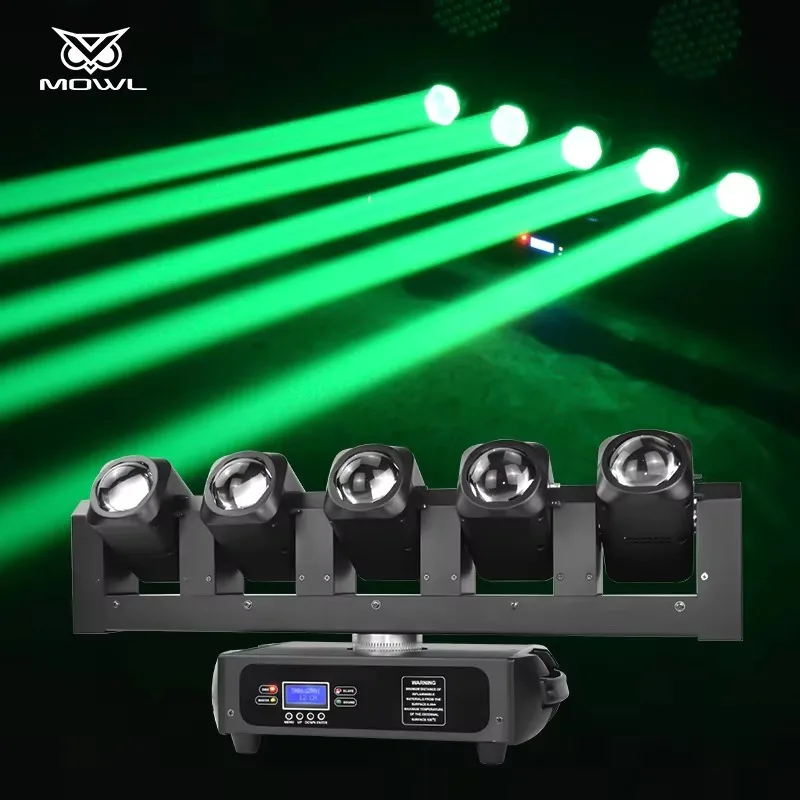5 Heads 5x40W 4in1 RGBW Rotating LED Beam Moving Head Projection Light DMX512 for DJ Disco Club Stage Lighting