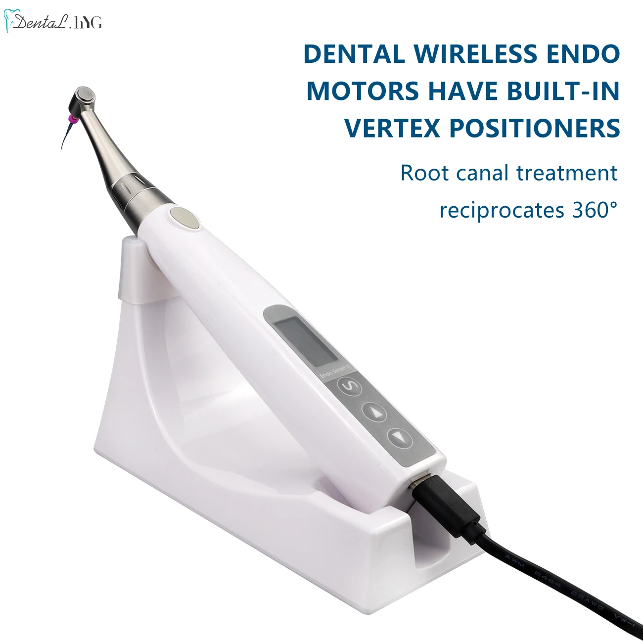 2 In 1 Dental Wireless Endo Motor Built In Apex Locator Root Canal Treatment Reciprocating 360°Adjustable Handpiece End-Smart-II