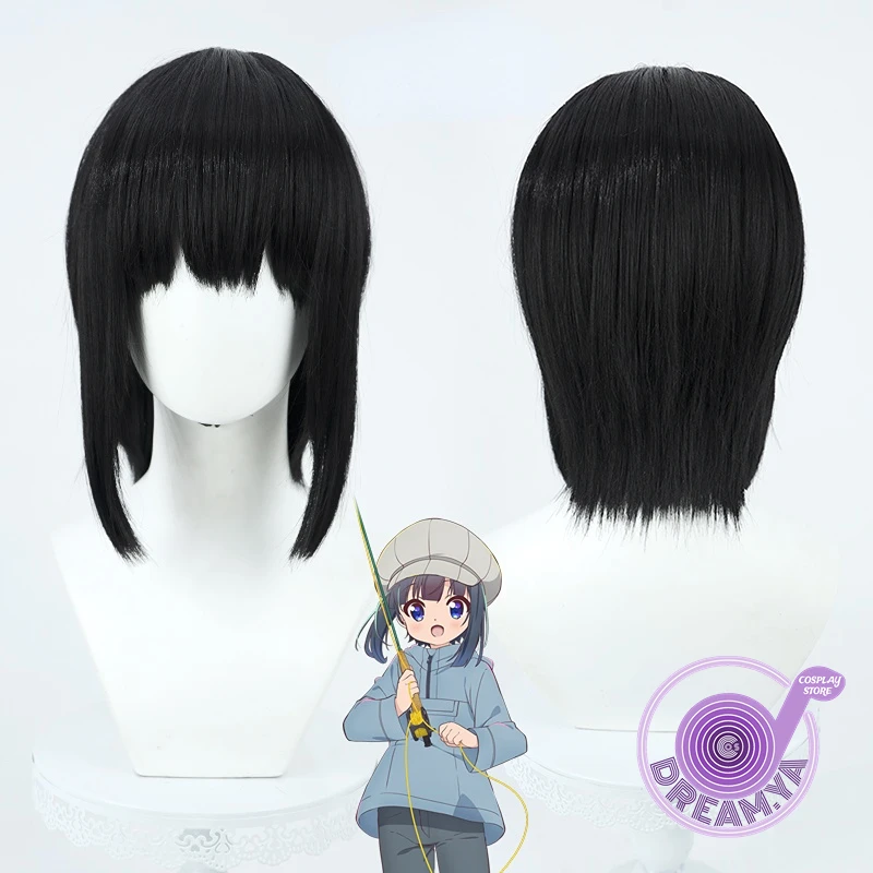 

Minagi Hiyori Cosplay Wig Anime Slow Loop Black Short Heat Resistant Synthetic Hair Halloween Party Role Play + Free Wig Cap