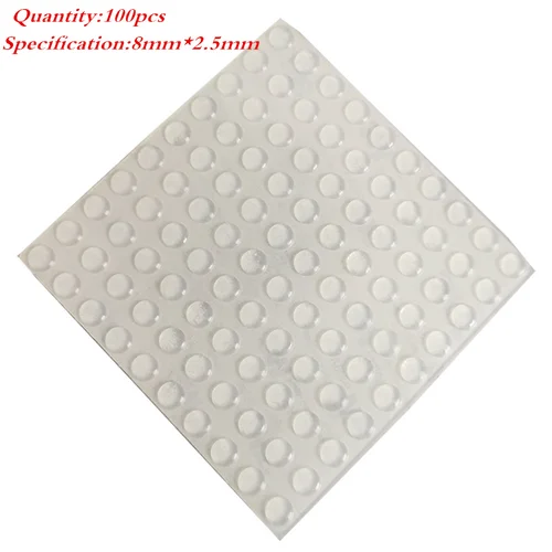 Imagen 2 del producto Parachoques de goma de silicona redondo autoadhesivo de 8mm x 1-4mm de espesor, almohadillas antideslizantes para los pies, amortiguador suave y transparente, negro