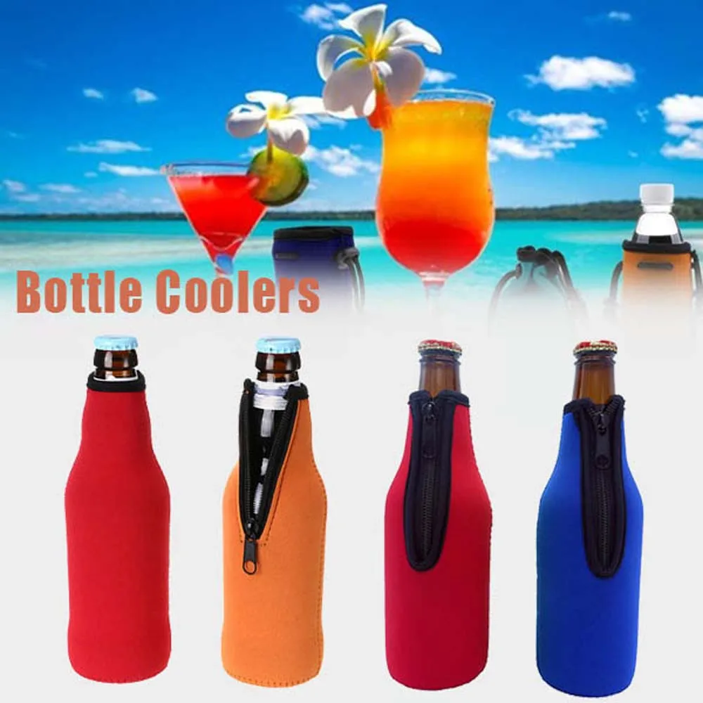

Travel Party Insulated Beer Beverage Zipper Bottle Coolers Protective Cover Wine-bottle Bag Bottle Holder