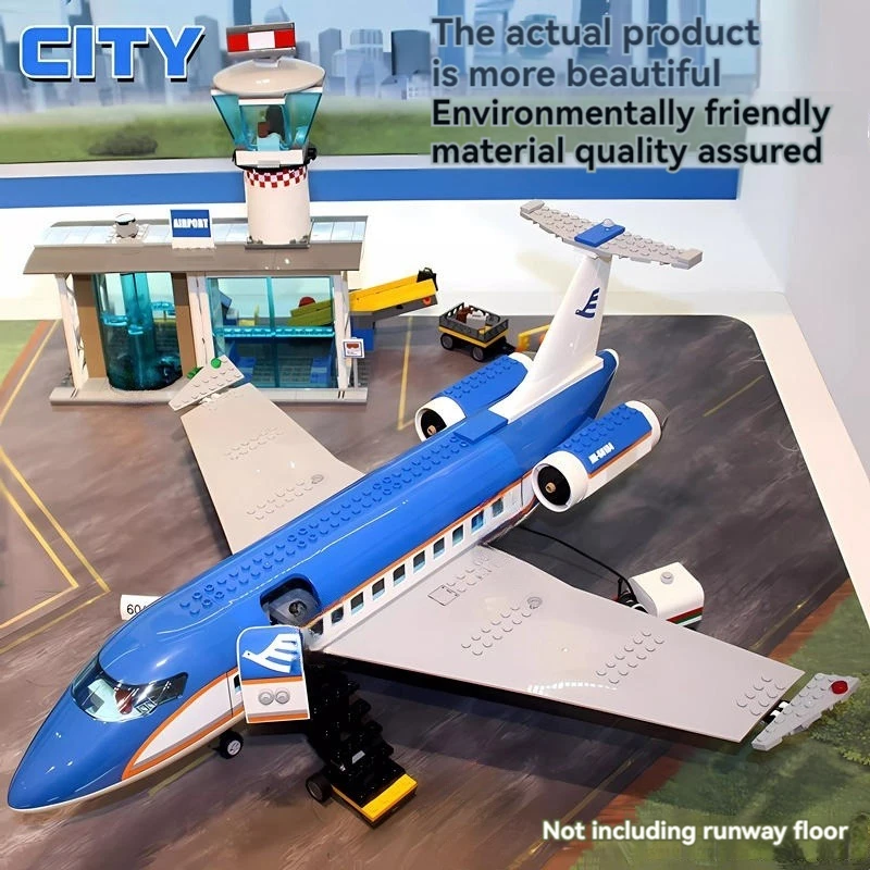 City Series Airport Passenger Terminal Building Blocks Fit 60104 Set Home Decor Model MOC Assemble Bricks Toys For Kids Gifts