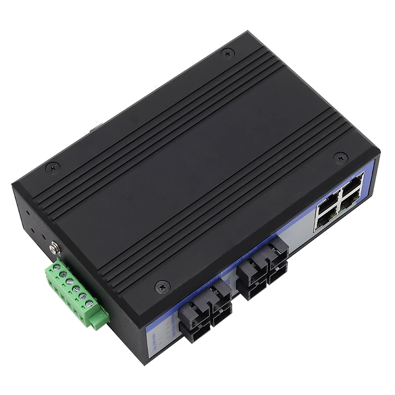 UOTEK UT-62204 100M 4 puertos de fibra 4 puertos RJ-45 interruptor industrial