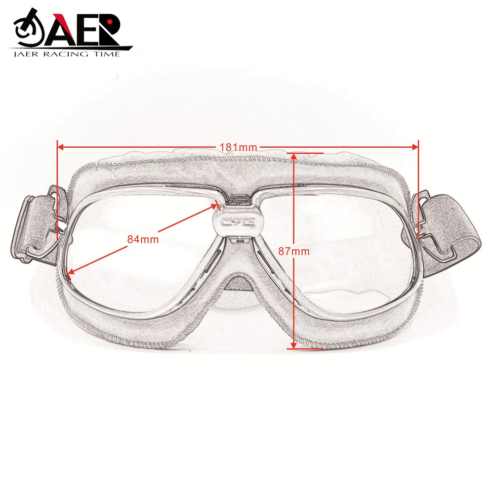Motorcycle Vintage Old School Retro Goggles Glasses for Sport Racing Off Road Pilot Cycling Eye Ware