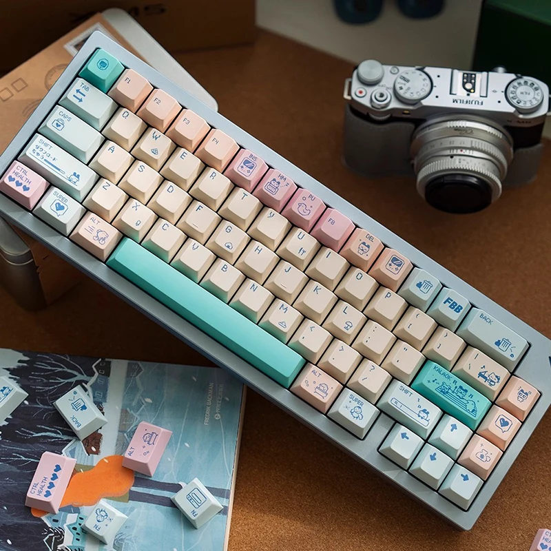 FBB أغطية المفاتيح متعدد الألوان لطيف PBT Keycap الكرز الشخصي لمفاتيح MX لوحة المفاتيح مفاتيح ذاتية الصنع ملحق فتاة امرأة عاشق الأصدقاء هدية