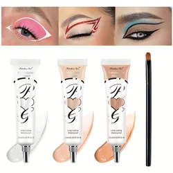 4pcs 6-Color Matt Eye Shadow Primer with Brush Oily Eyelids Waterproof and Antifouling Durable Cream Liquid Eye Shadow Cosmetics