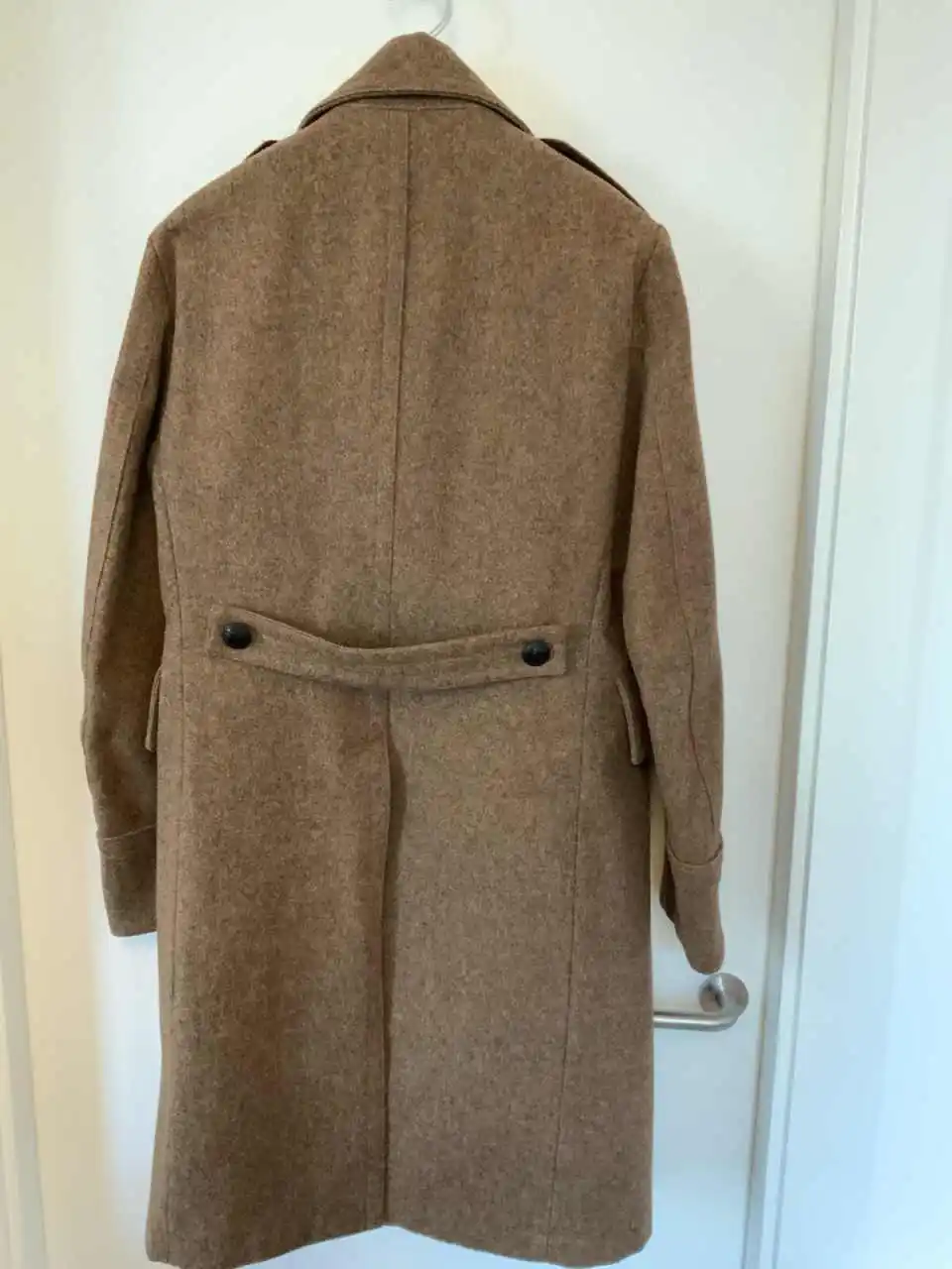 أزياء الرجال مزيج الصوف معطف 1 قطعة مزدوجة الصدر معطف الخريف والشتاء الدافئة نمط طويل زي مخصص #5