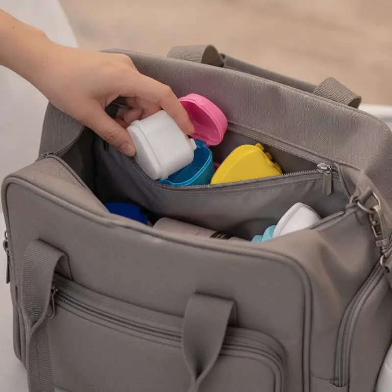 Multi-Colored Denture Storage Box BPA Free Portable Leakproof Case for Travel Daily Oral Care Use