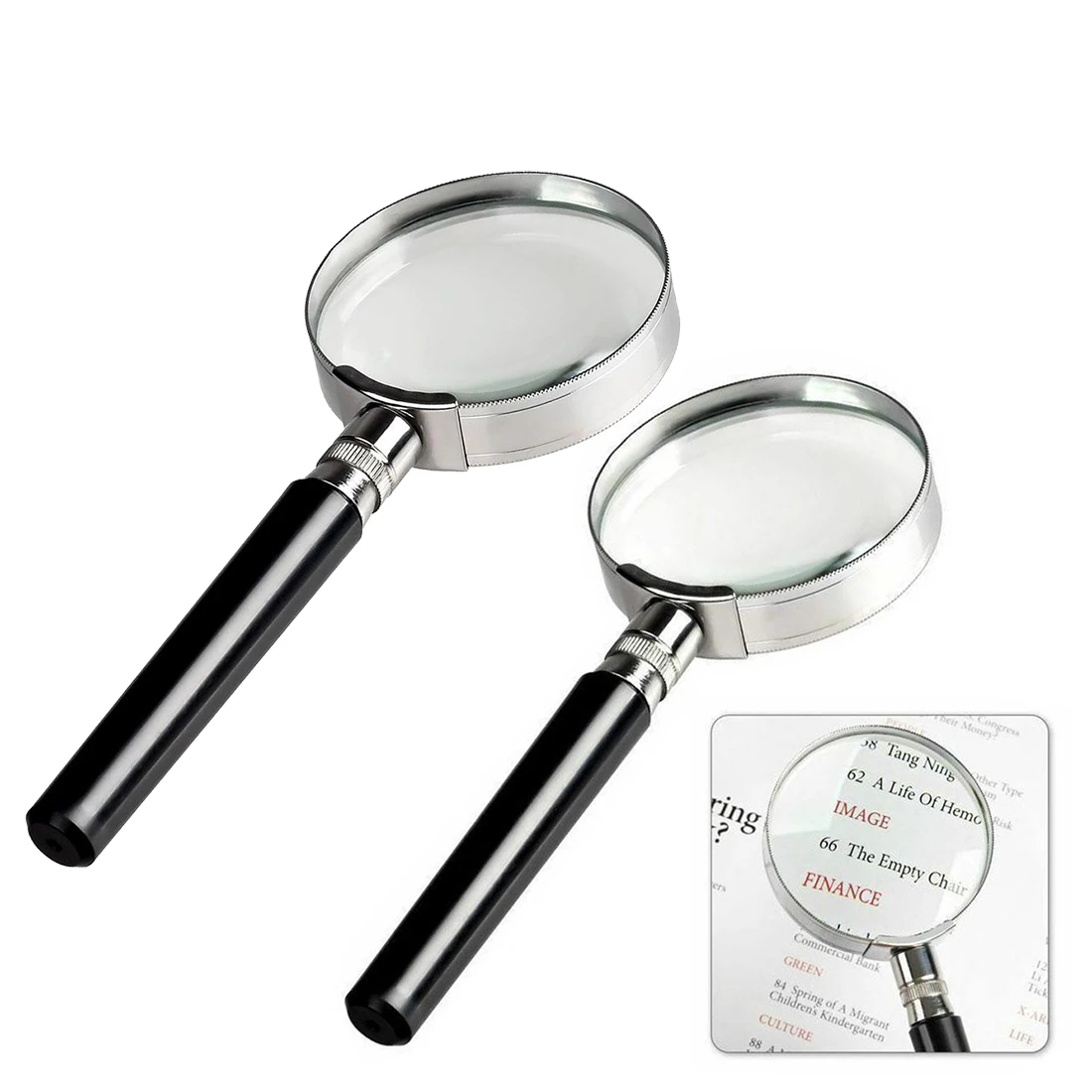 10X Large Magnifying Glass For Reading, 1/2PCS Handheld Magnifier Great for Close Work, Seniors Reading, Kids Nature Exploration