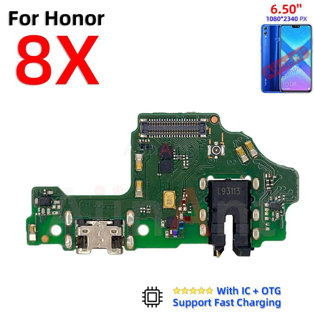 Aiinant USB Charger Dock Connector Port Charging Board Flex Cable For Huawei Honor 8 Lite Pro 8A 8C 8S 8X Max 2019 Phone Parts