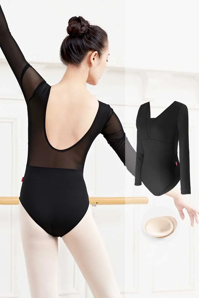 Dance Leotard Women Aerialist Yoga Practice Elegant Ballet Wear V Collar Backless Gymnast Leotard Swimsuit Adulto Ballerina Wear