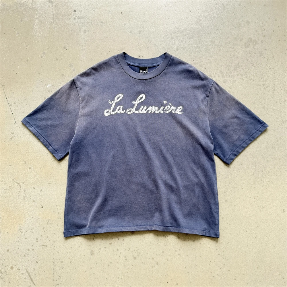 SAINT La Lumière Tear Printing T Shirt Men Women Best Quality T-shirt Top Tees